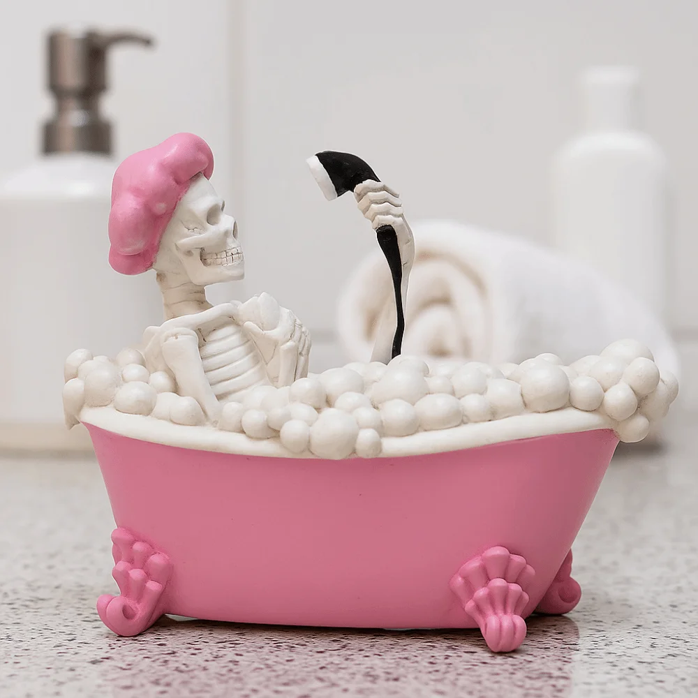 Estatuilla de fantasma de resina con temática de Halloween, estatua artesanal, adorno de fantasma de pie de dibujos animados, muñeca divertida coleccionable - imagen 3