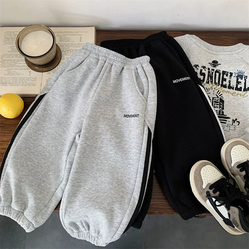Pantalones de terciopelo invierno para niños chándal cómodo y cálido - imagen 4