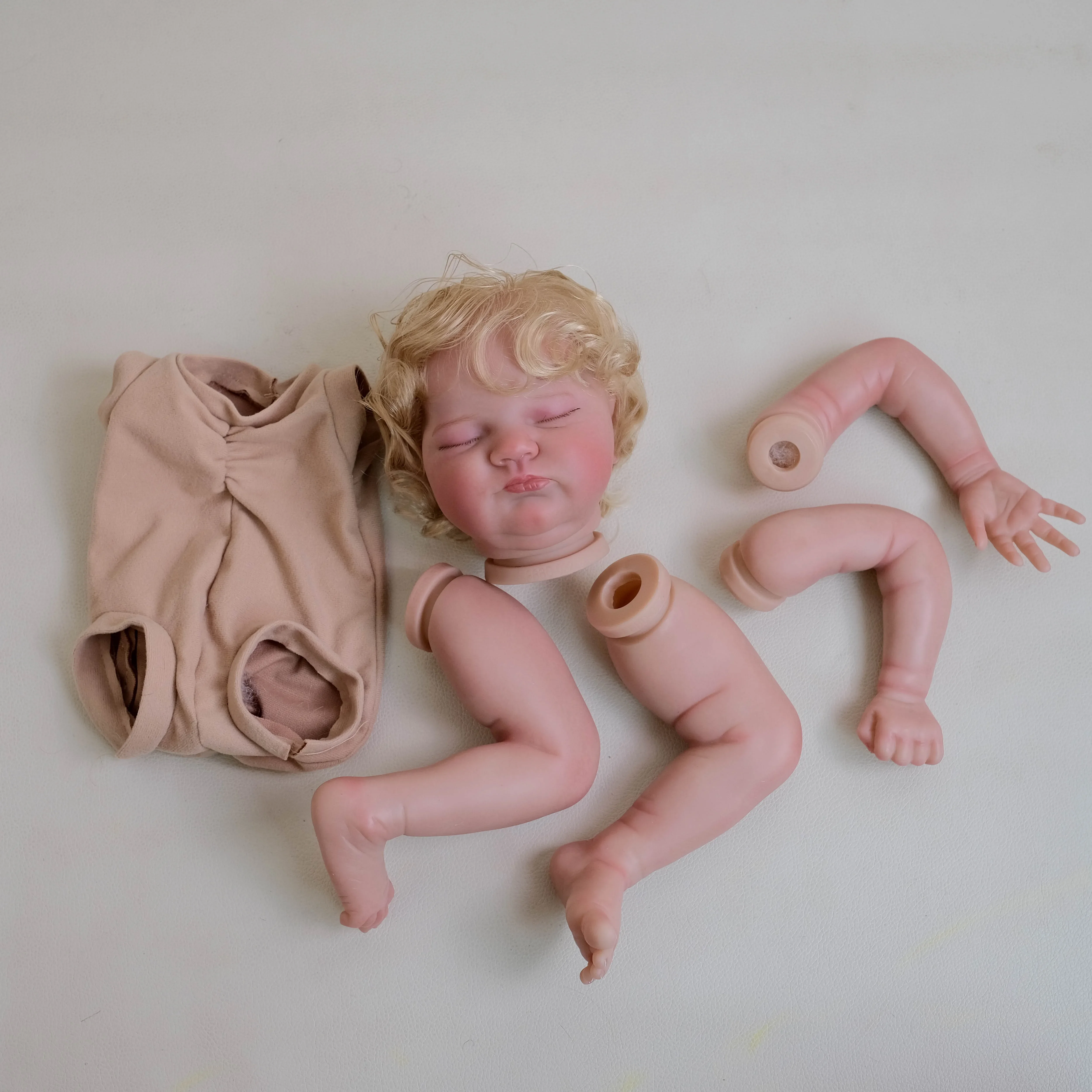 NPK-Kit de muñeca pintada con acabado de 19 pulgadas, piezas de muñeca ya pintadas de Quinlyn, bonitos regalos de cumpleaños y Navidad