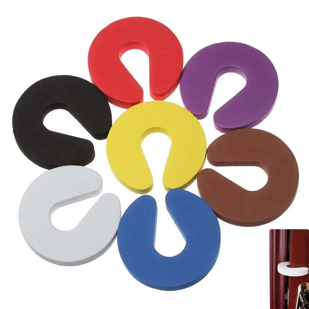 4 Uds Clip de puerta de seguridad para el hogar Protector suave Protector de tope de puerta de seguridad