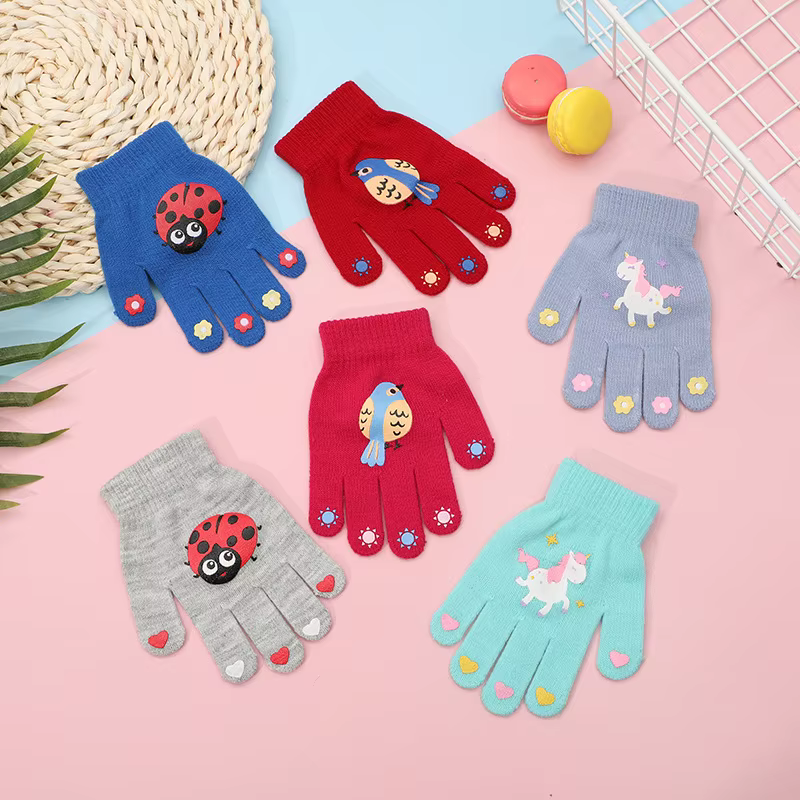 Guantes de invierno niños – Gruesos, cálidos, cinco dedos cortavientos - imagen 2