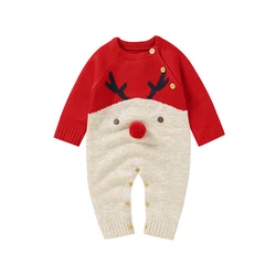 Pelele Navidad Bebé con Renos – Monos Infantiles de Invierno 0-2 Años