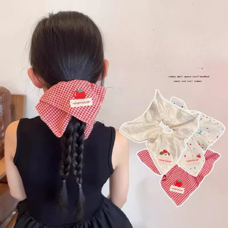 Coletero cuadrado bonito y dulce para niñas, adorno para el cabello, lazo para el cabello para niños, bandas de goma elásticas, accesorios para el cabello encantadores para niños - imagen 4