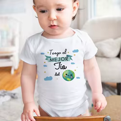 Tengo el mejor tío del mundo, pelele estampado para bebé, mono de manga corta para recién nacido, mono infantil de verano, bonito traje para niño pequeño