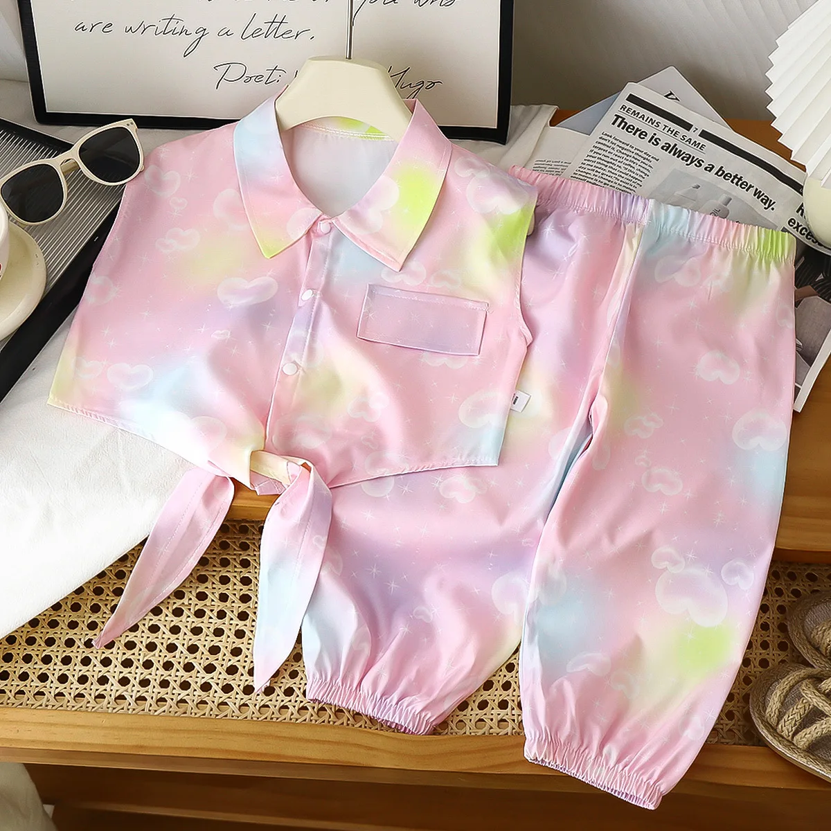 Somenie verano antimosquitos para niña: top sin mangas y pantalón