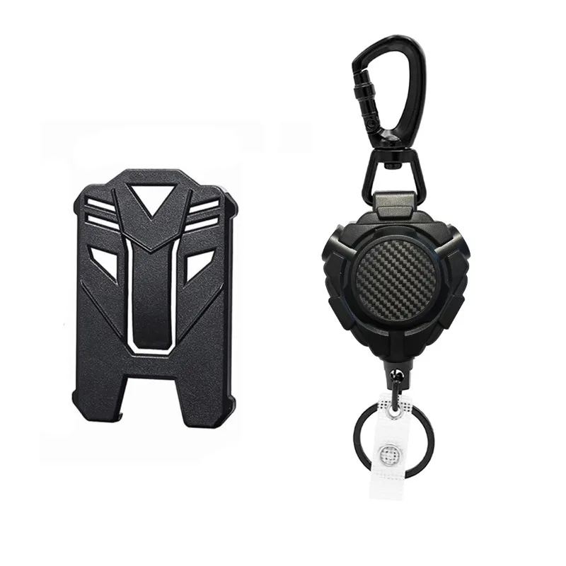 1pc ID Card Holder Bus Card Cover Case Badge Reel Clip Heavy Duty Badge Clip Retractable Badge Holder