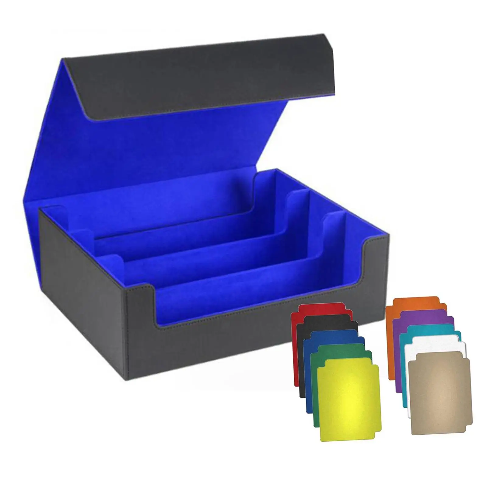 Card Deck Box Game Card Storage with 10 Card Dividers Sleeved Cards Holder Sports Cards Case