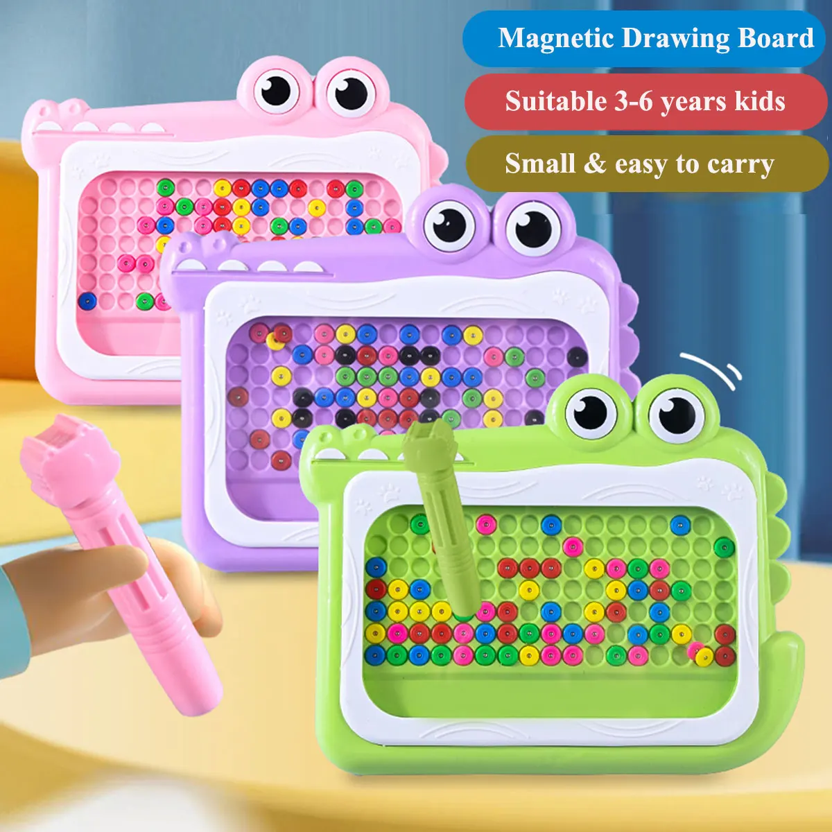 Pizarra magnética infantil con bolígrafo y cuentas – Juego educativo 3-8 años