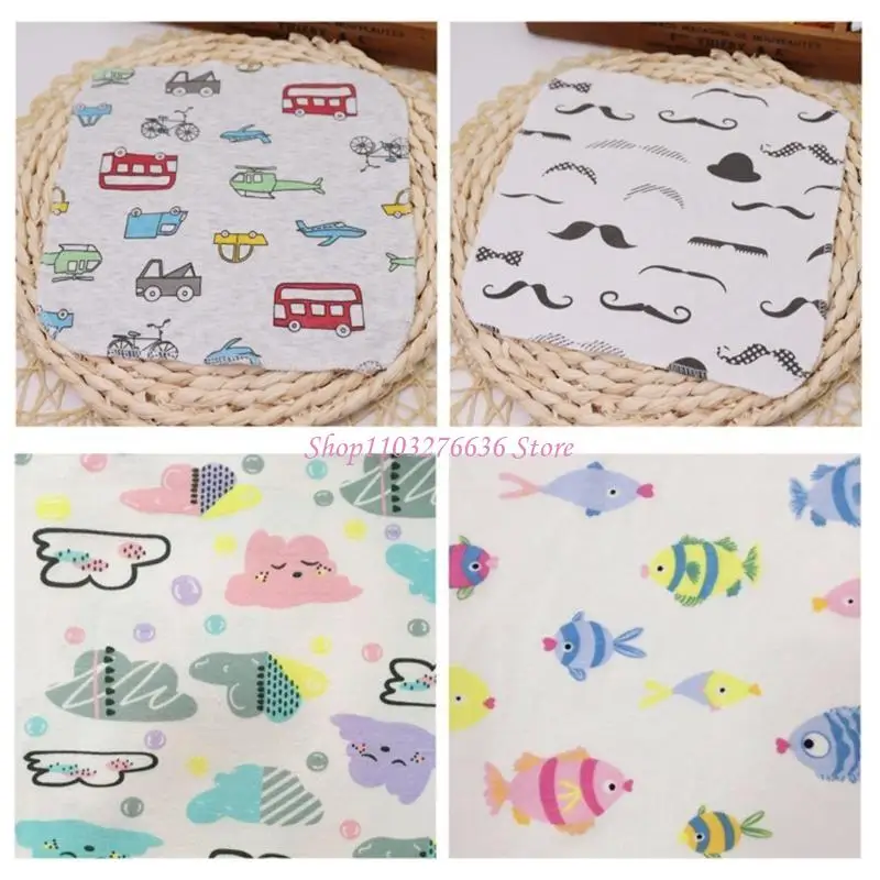 R6FD babero con estampado aleatorio para bebé, material para recién nacido, Baberos alimentación para bebé, accesorios - imagen 5