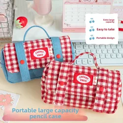 Estuche para lápices Sweet Grid, organizador de papelería con cremallera de gran capacidad, organizador de papelería portátil, organizador de bolígrafos, suministros escolares