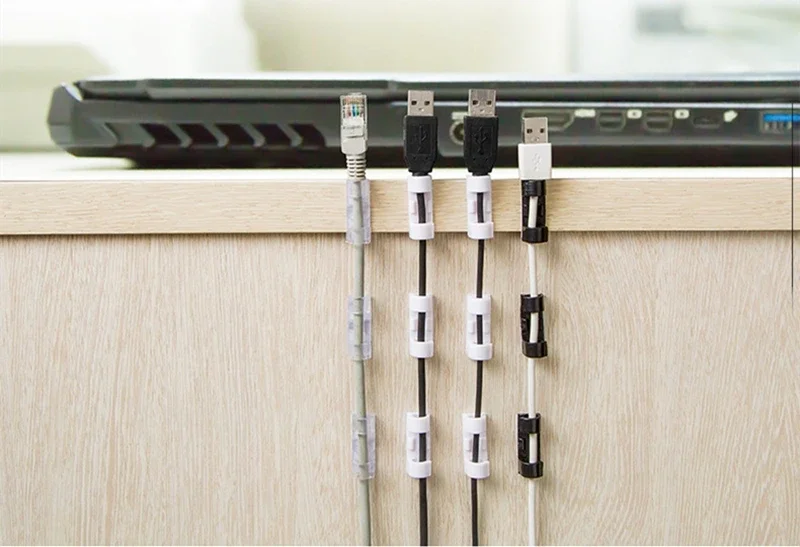Clips de Cable autoadhesivos, organizador de escritorio, soporte de Cable de gestión, enrollador de línea telefónica de datos, 20 unidades por juego - imagen 3