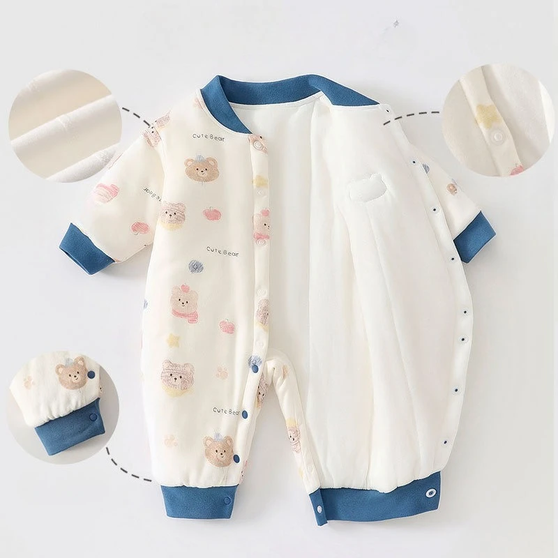 Mono de algodón para recién nacido – Cálido manga larga unisex - imagen 2