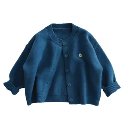 Ropa para niños de 2 a 7 años, suéteres de otoño para niñas, prendas de punto de un solo pecho para niños, traje de punto para niñas, traje para niños