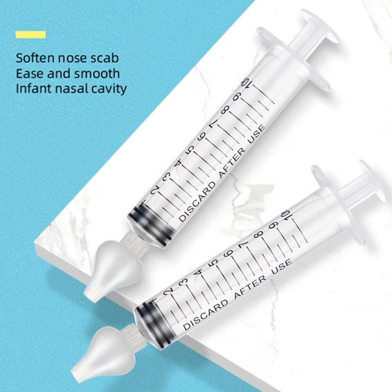 Limpiador de nariz para bebé, tubo de aguja de silicona PP, aspirador Nasal infantil, succión, rinitis de bebé, lavado Nasal para niños, 10ML - imagen 2