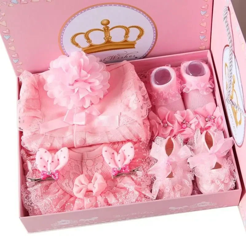 Conjunto rosa de verano para bebé, mono con estampado bonito para niña, conjunto de ropa de abrigo combinada de varias piezas, pelele para niña de 3 a 12 meses - imagen 2