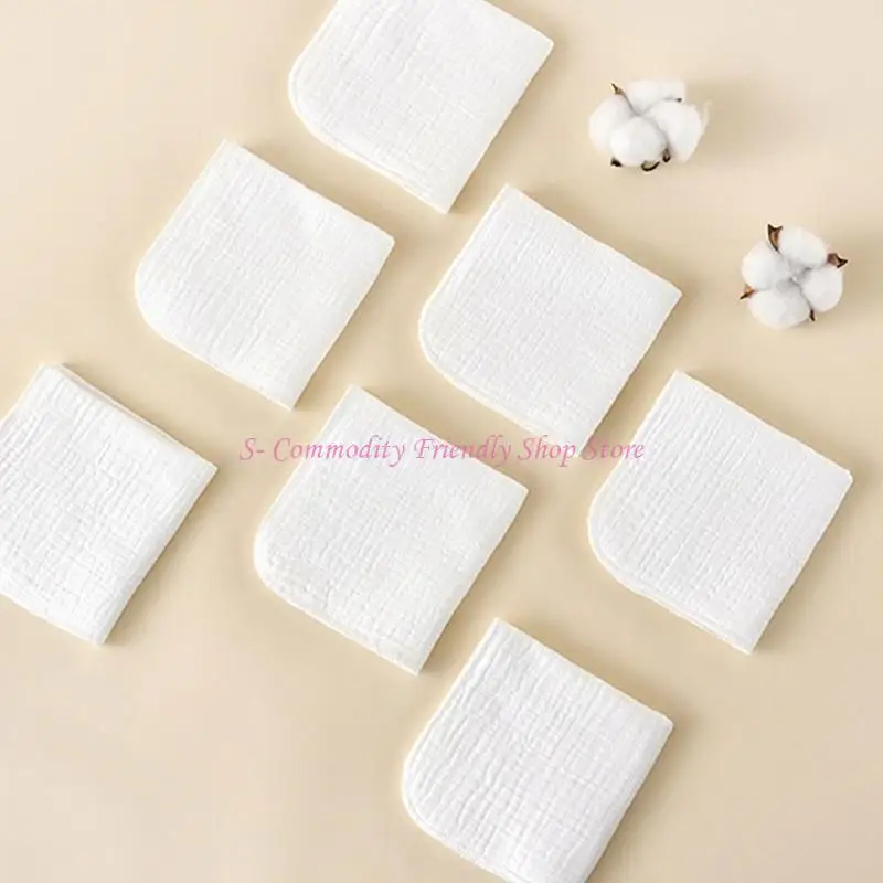 Pañuelo algodón 85AE, toalla 4 capas, babero suave y absorbente, paño para limpiar boca para comer y alimentar