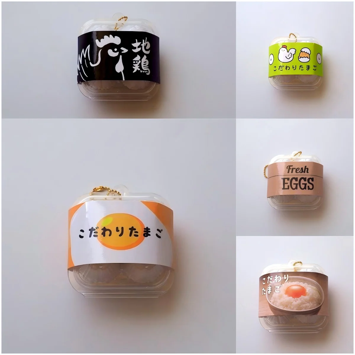 Juguetes de cápsula amarilla, lindo kawaii, huevo fresco en caja, cadena de bolas en miniatura, colgante, accesorios para casa de muñecas, figuras que se pueden abrir de yema extraíble - imagen 4