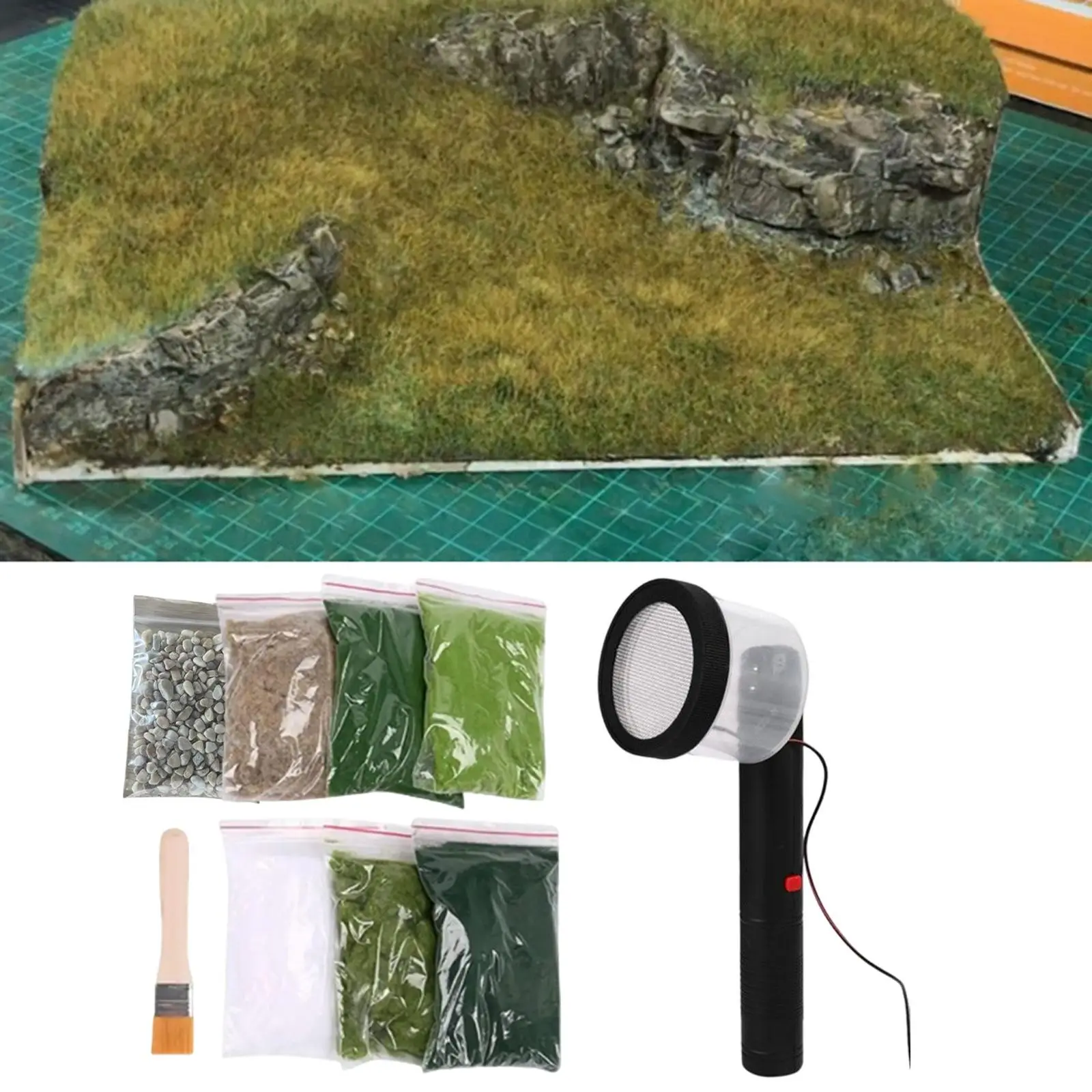 Electrostatic Flocking Machine Scene Props Decor Static Grass Applicator for Building Teens Micro Landscape Father Gifts Garden