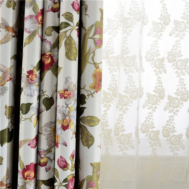 Nuevo estilo 1 pieza estilo Pastoral impreso cortina de alta sombreado cortinas de tela para sala de estar cortina de ventana cortinas en la sala de estar - imagen 2