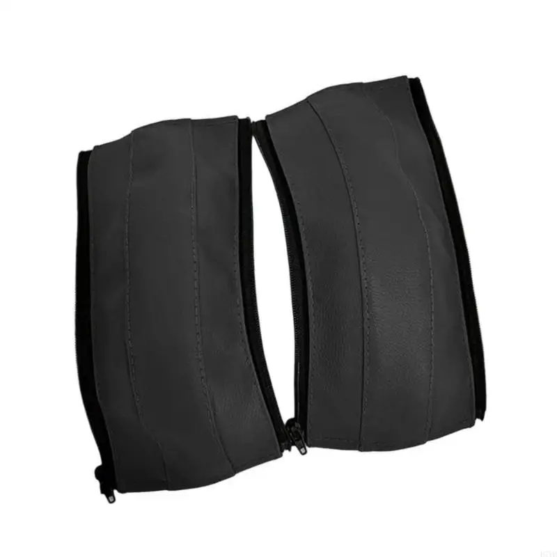Protectores manijas para cochecitos modernos D7YD, cierre cremallera cuero PU, compatibilidad Universal para cochecitos - imagen 5