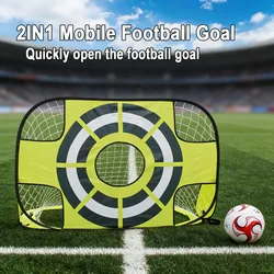 Juego de red de portería de fútbol portátil, portería de fútbol de entrenamiento emergente para patio trasero, interior y exterior, regalo de fácil montaje para niños, adultos y niños