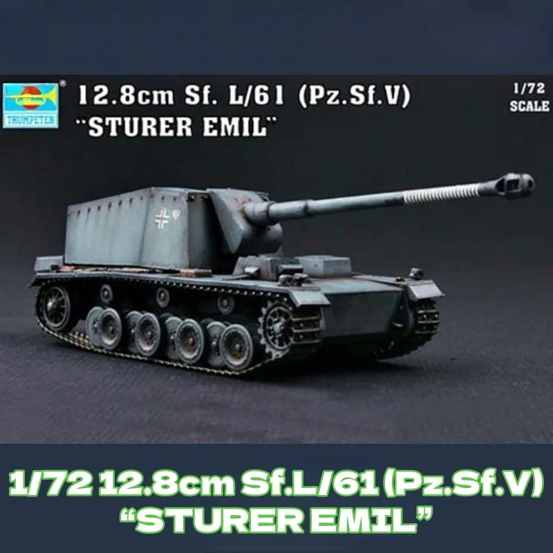 TRUMPETER 1/72 12,8 cm Sf.L/61 (Pz.Sf.V) STURER EMIL Modelo de rompecabezas de ensamblaje de plástico