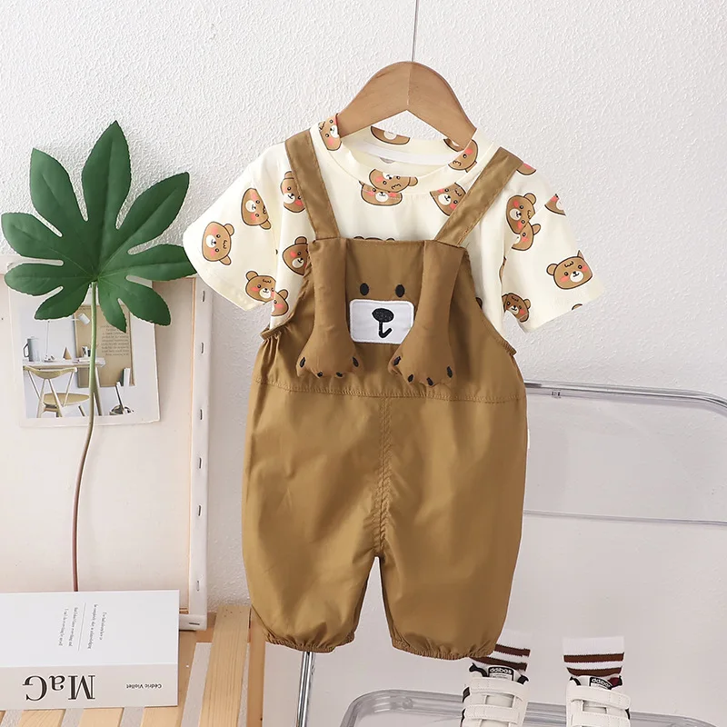 Conjunto de ropa de verano para bebés y niñas, camiseta y pantalones cortos, chándal infantil de dibujos animados, 2 uds./Set - imagen 2