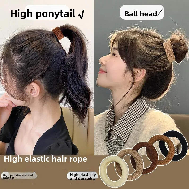 Nuevo lazo para el cabello con textura fina, muy elástico, sin costuras, grueso y ensanchado, elegante y sencillo accesorio para el cabello con cola de caballo - imagen 3
