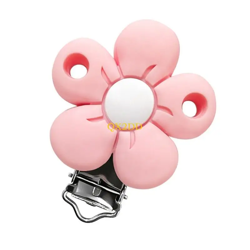 Chupetero portátil infante con clip reforzado QX2D flores creativas