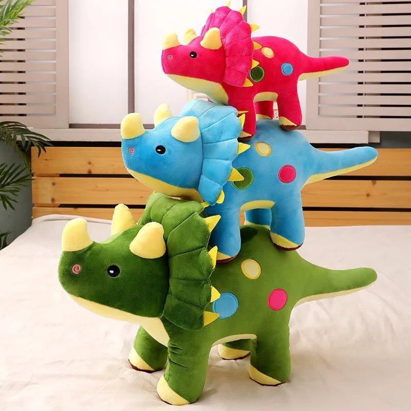 40cm creativo grande peluche suave Triceratops Stegosaurus peluche dinosaurio muñeca juguete de peluche niños dinosaurios juguete regalos de cumpleaños