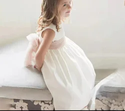Vestido vintage de gasa con lazo para niña – Fiesta verano y bautismo