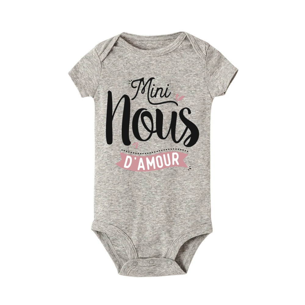 Mini Nous D'amour Body con estampado francés para bebé, Pelele de manga corta para recién nacido, ropa para regalo de ducha infantil, mono bonito para niño pequeño - imagen 3