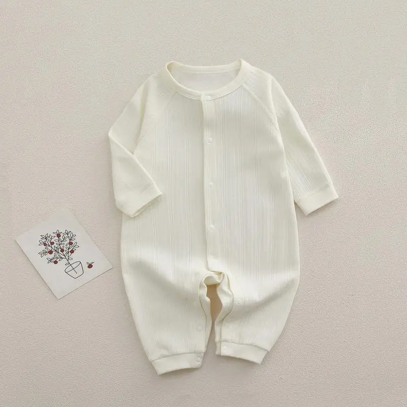 Mono de bebé de primavera y verano para niños y niñas, ropa de algodón para recién nacidos, pelele infantil de Color sólido, monos de una pieza para niños de 0 a 24M - imagen 3