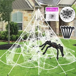 Decoración Halloween infantil: telaraña y araña negra grande