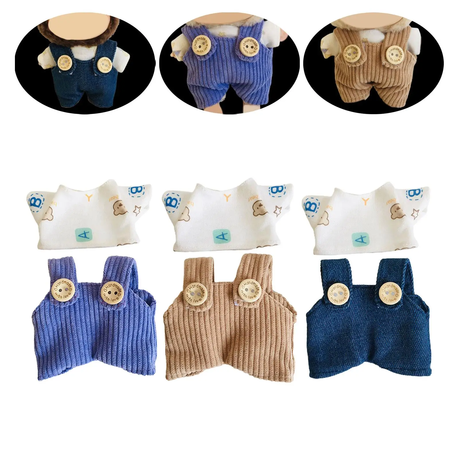 Mini 6 inch Doll Clothes Girl Doll Clothes Dress up Clothing T Shirts Costumes Outfits Cute Doll Clothes Suit for Girls Gift