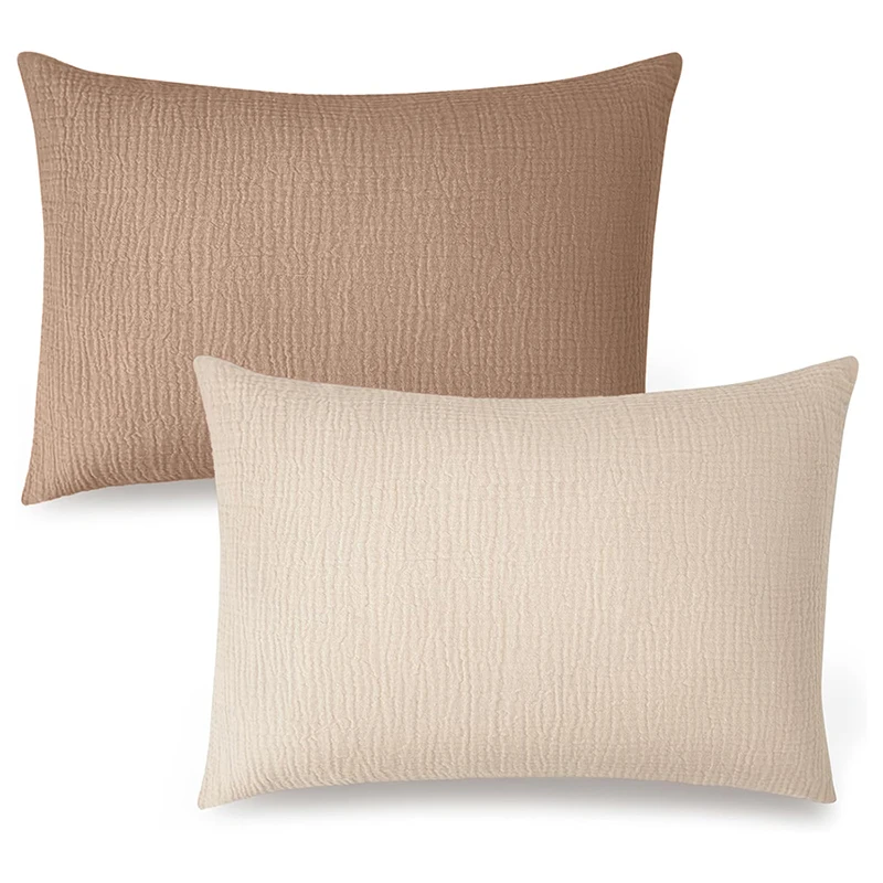 모슬린 유아 베개 케이스, 100% 코튼 유아 베개 케이스 커버, 부드러운 통기성 여행 아기 베개 시트 봉투 폐쇄, 2 개