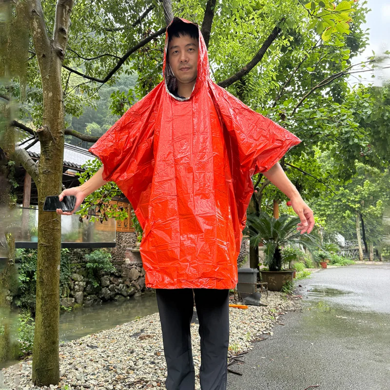 Chubasquero de emergencia para exteriores, supervivencia, Camping, desierto, equipo de mantenimiento cálido, manta de emergencia, Poncho de primeros auxilios, impermeable para acampar - imagen 5
