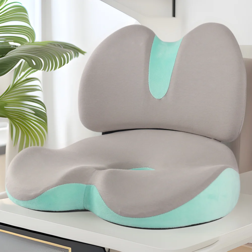 Nuevo cojín de cintura de algodón con memoria, conjunto de soporte de cintura para sentarse durante mucho tiempo sin asiento, cojín corrector de oficina - imagen 2