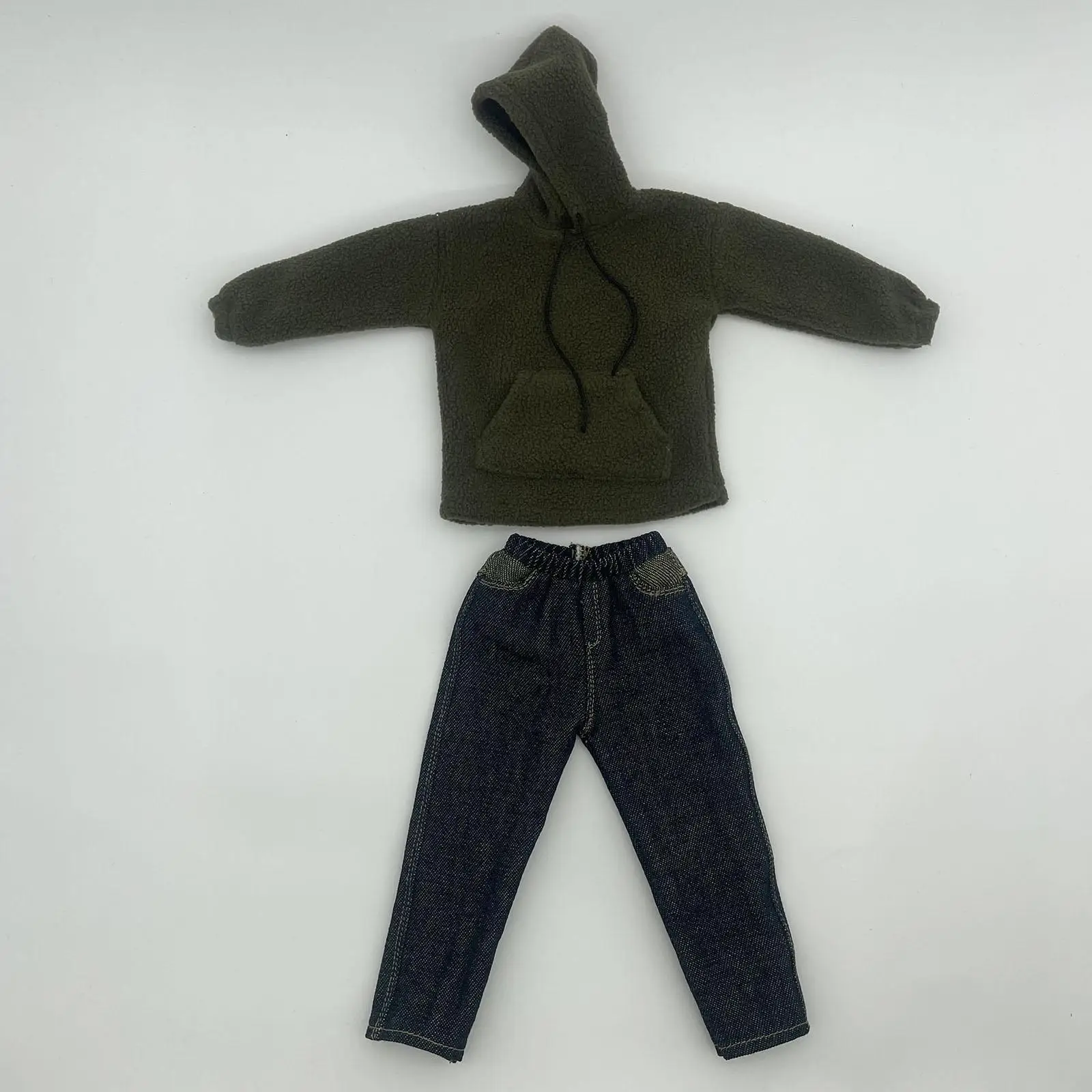 2 Pieces 1:6 Hoodies and Jeans Miniature Clothing Garment Handmade Doll Clothes for 12' Figures Doll Model Dress up Accessories