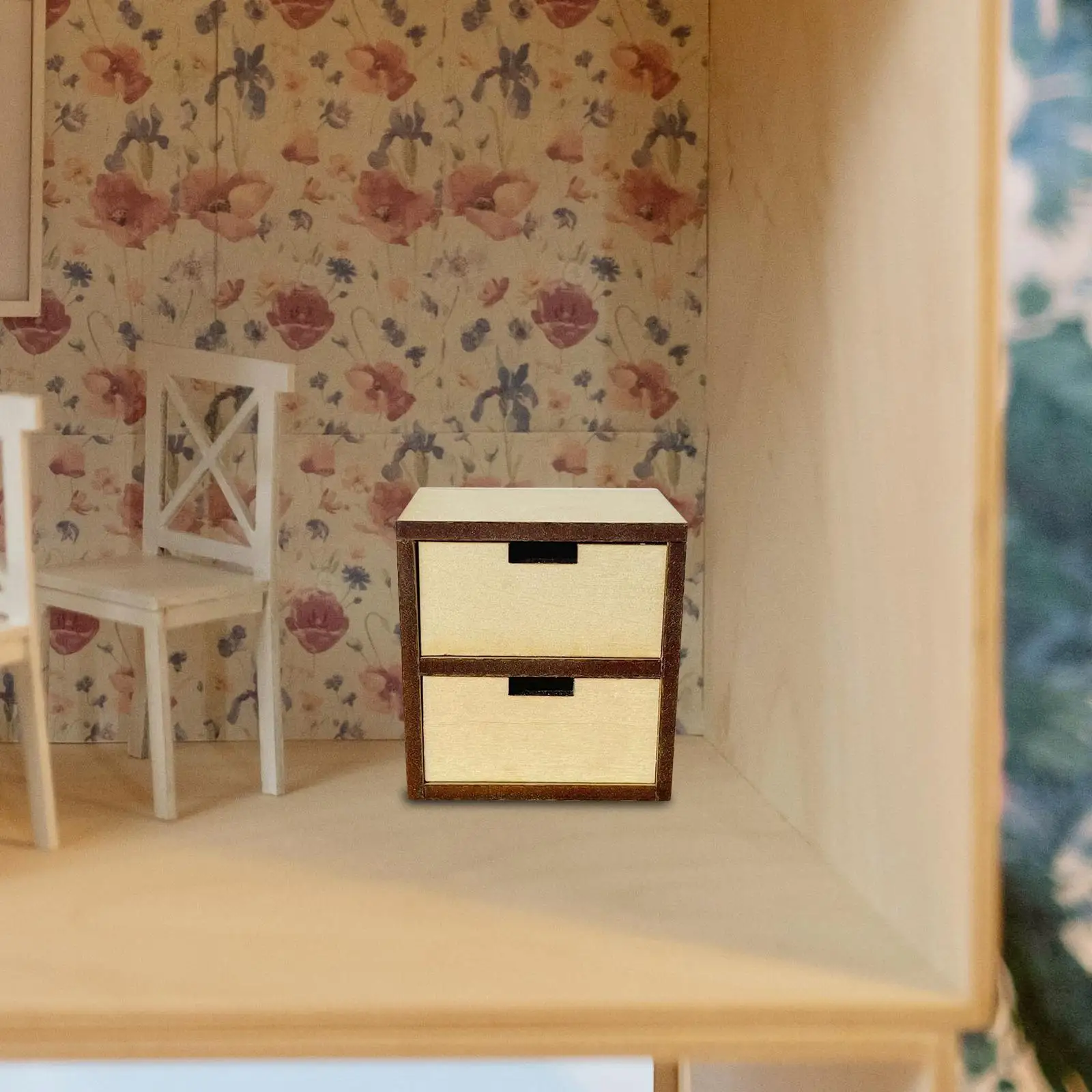 1:12 Dollhouse Drawer Miniature Scenes Handmade Storage Cabinet for Dollhouse Kitchen Bathroom Children Kids 4 5 6