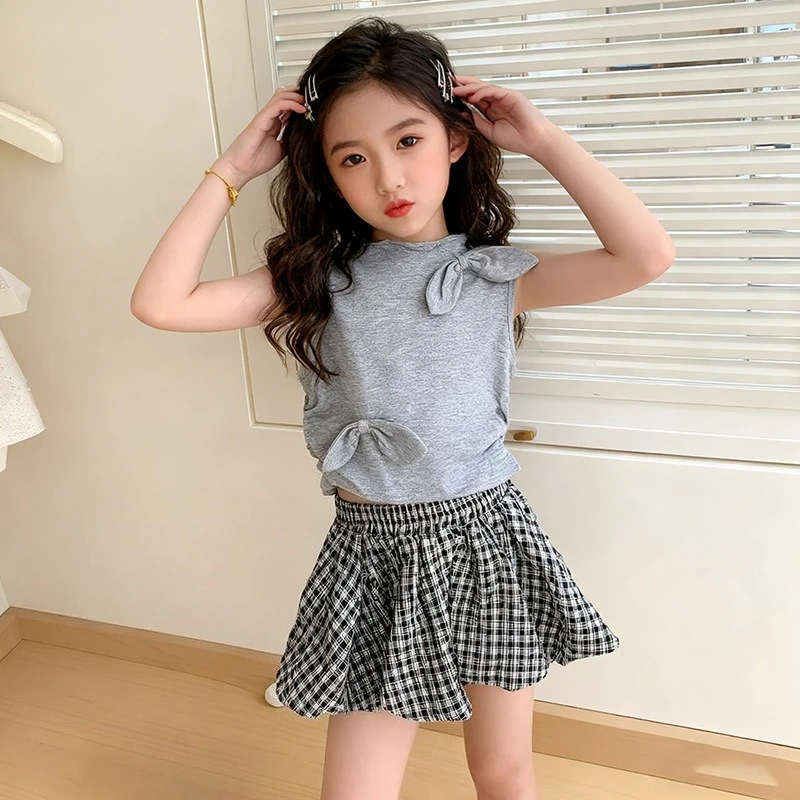 Somenie Conjunto de traje de verano para niñas pequeñas, lindo top sin mangas con mariposa + bombachos, conjunto de dos piezas para 2-3-5-6-7 años - imagen 5