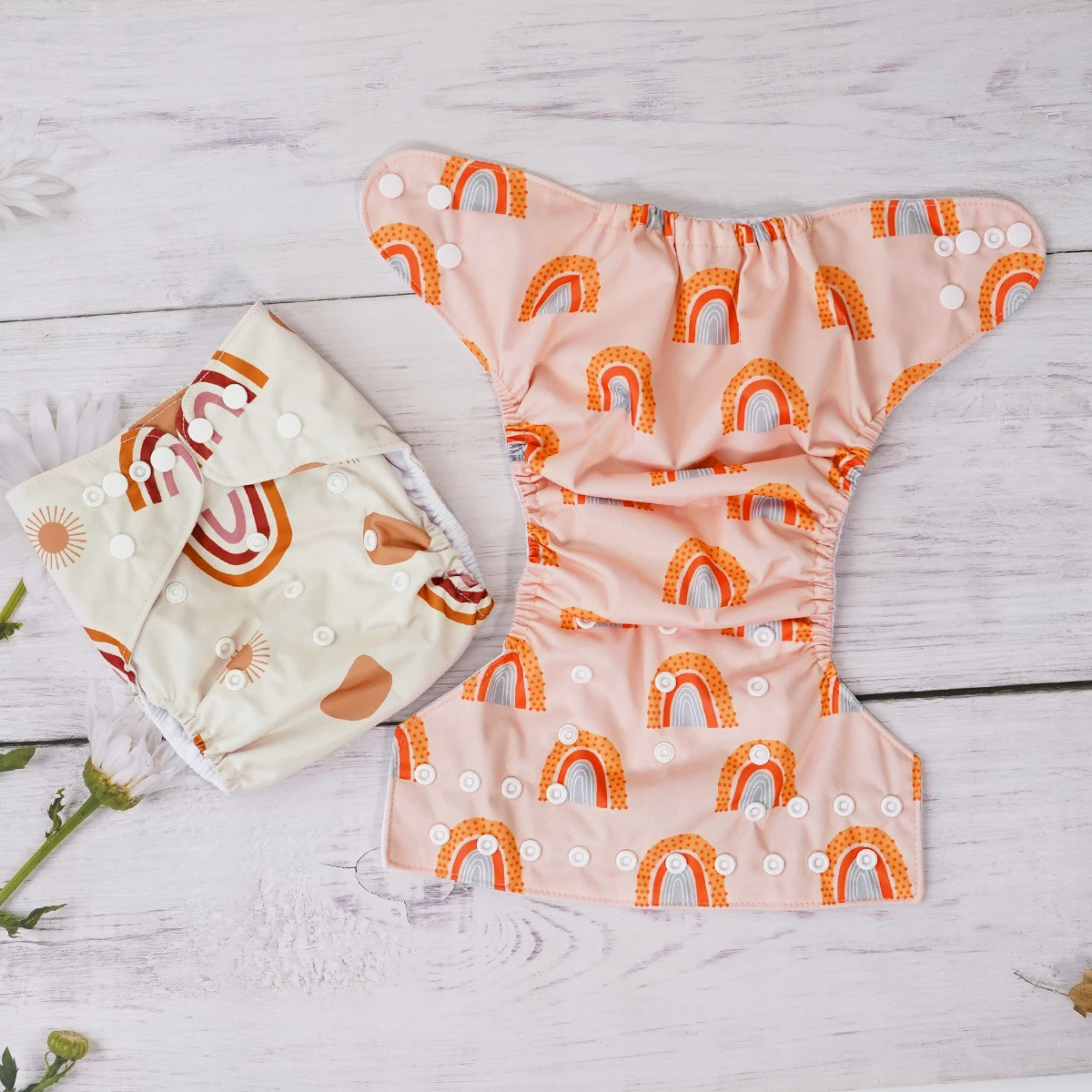 Elinfant 3 pañales de tela lavables de talla única, pañales de tela reutilizables impermeables para bebés de 3 a 15kg - imagen 5