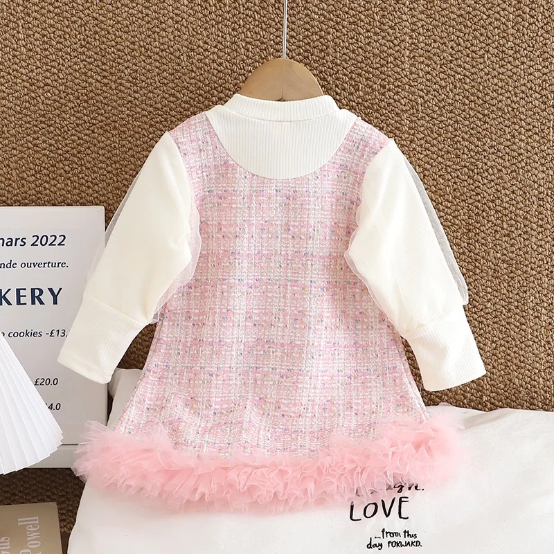 Vestidos para bebés y niñas, ropa elegante rosa para niños, ropa de princesa de manga larga para primavera y otoño, ropa para fiesta de 1er cumpleaños - imagen 5