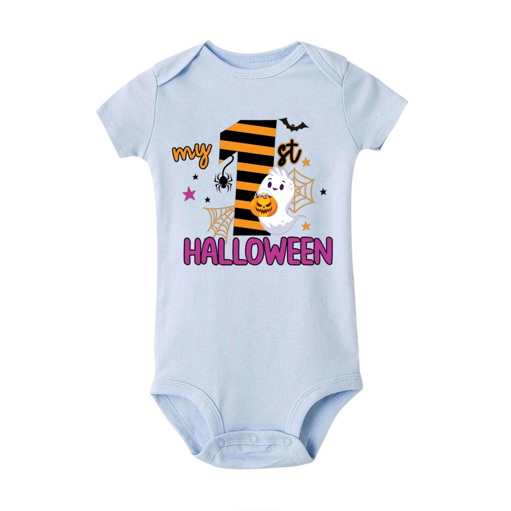 Body con estampado de mi primera Halloween para bebé, traje infantil para fiesta de Halloween, ropa para niños y niñas, mono para recién nacido, peleles de manga corta - imagen 5