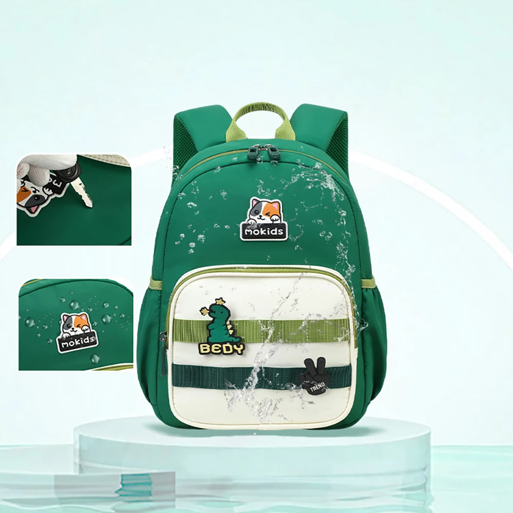 Mochila infantil escolar verde dinosaurio y conejo – Unisex primaria - imagen 2
