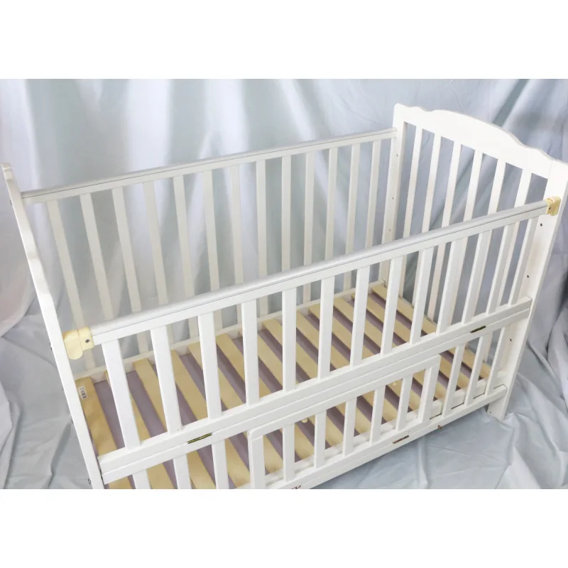 Adecuado para recién nacidos, cuna de bebé sólida Natural, madera, estilo europeo, móvil multifuncional, se puede fijar a la cama de los padres - imagen 4