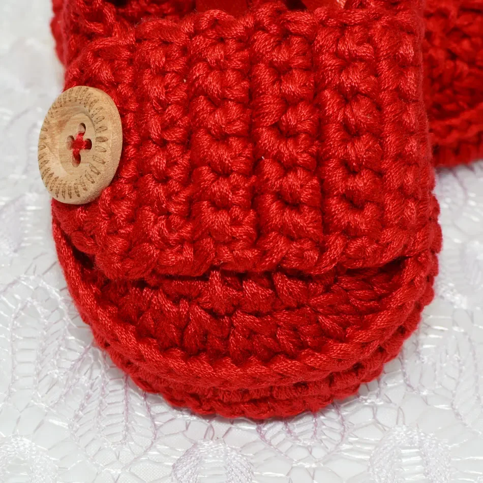 Zapatos de cuna para bebé Zapatos para recién nacidos Zapatos 100% de crochet a mano, 100% algodón suaves y cómodos - imagen 4