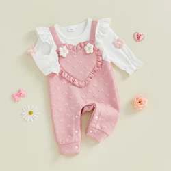 Tregren mameluco bebé niña de jacquard floral con corazón primavera