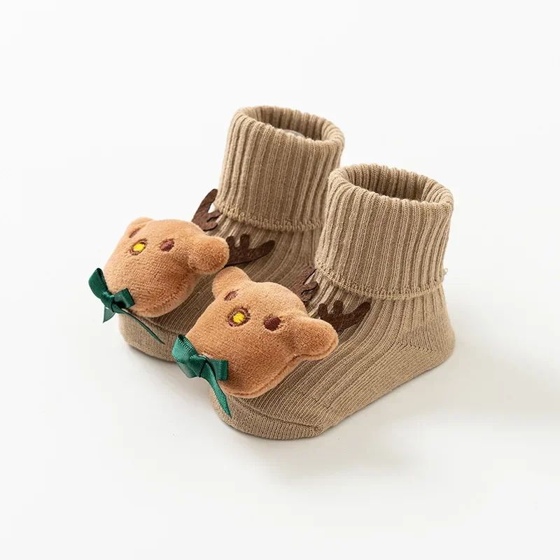 Calcetines de invierno para bebé, cálidos y bonitos calcetines de muñeca de dibujos animados, calcetines antideslizantes para primavera y otoño para niños de 0 a 24 meses, calcetines para niños recién nacidos, ropa para bebé - imagen 5