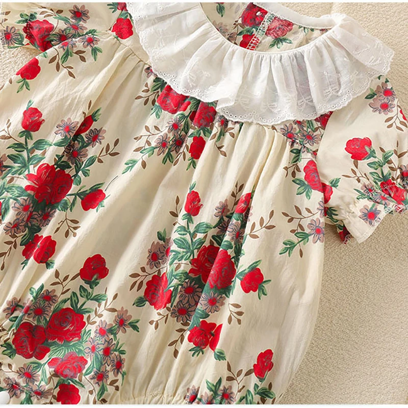 Body floral para bebé niña con cuello de encaje - imagen 4